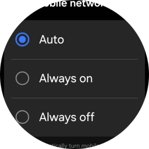 Press the required setting for mobile data usage.