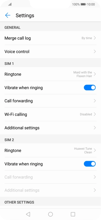 Press Additional settings.