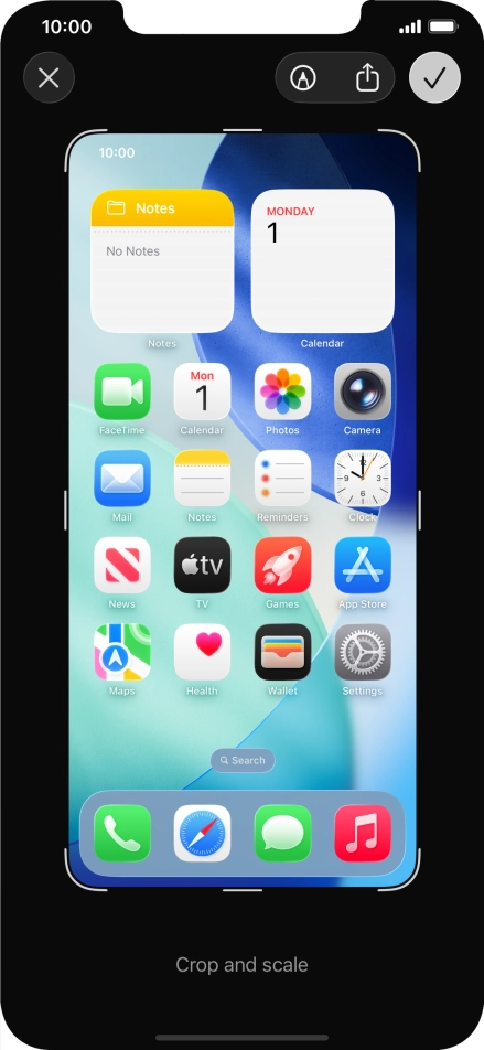 Follow the instructions on the screen to edit and save your screenshot.