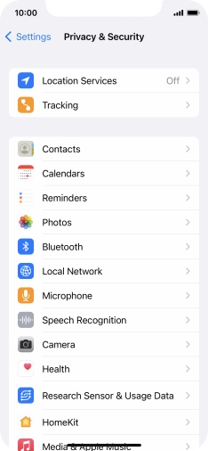 Press Location Services.
