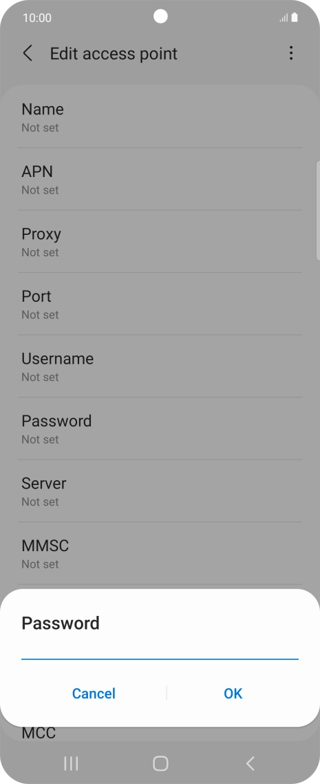 Key in secure and press OK.