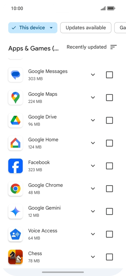 Press the required app.