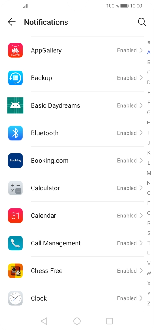Press the required app.