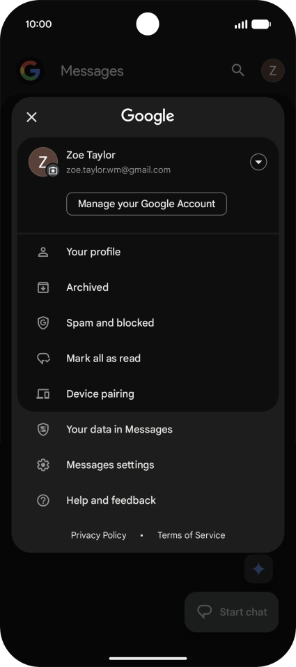 Press Messages settings.