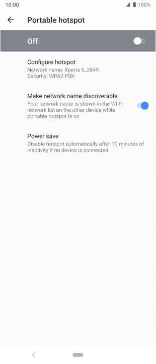 Press Configure hotspot.