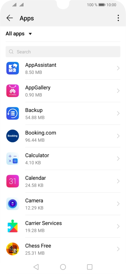 Press the required app.