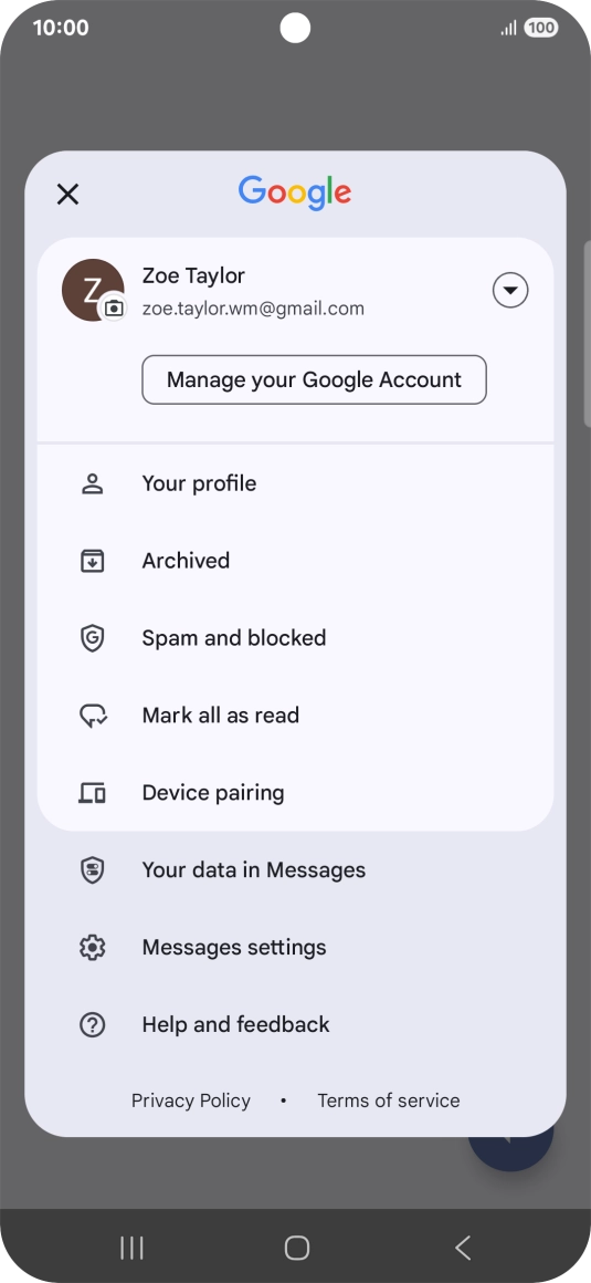 Press Messages settings.