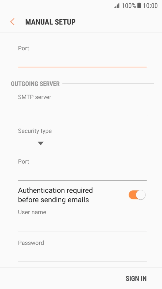 Press the field below 
