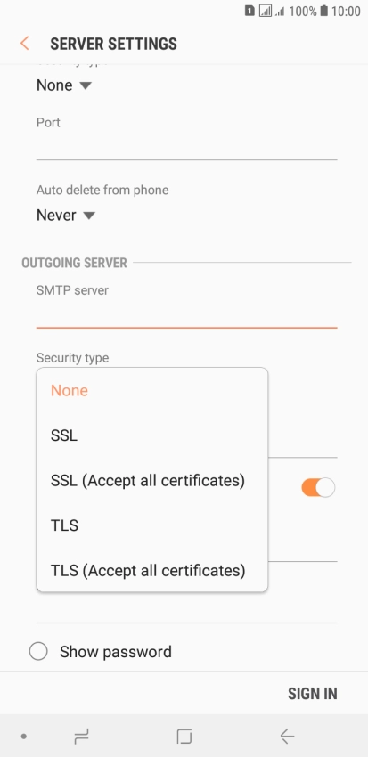 Press None to turn off the function.