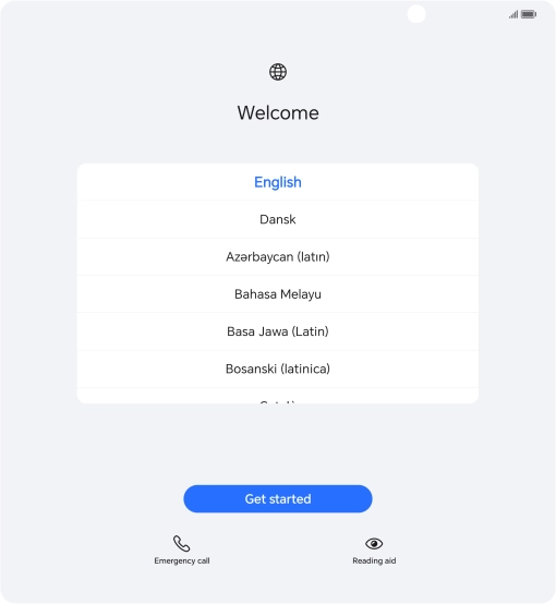 Press the required language.