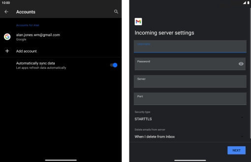 Press the field below 