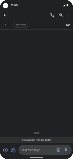 Press the text input field and write the text for your SMS.