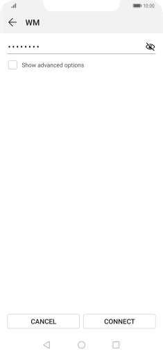 Key in the password for the Wi-Fi network and press CONNECT.