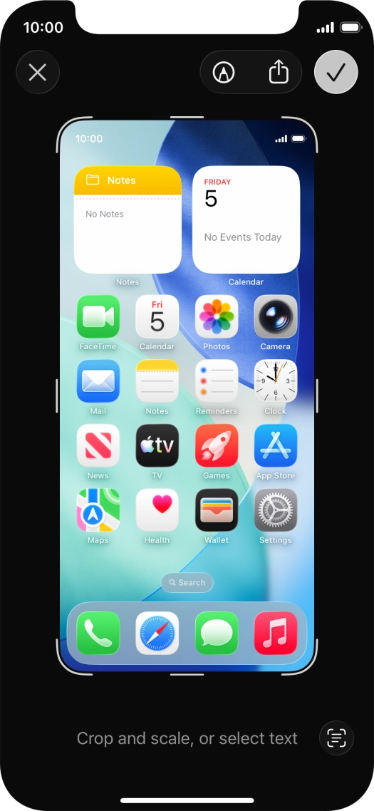 Follow the instructions on the screen to edit and save your screenshot.