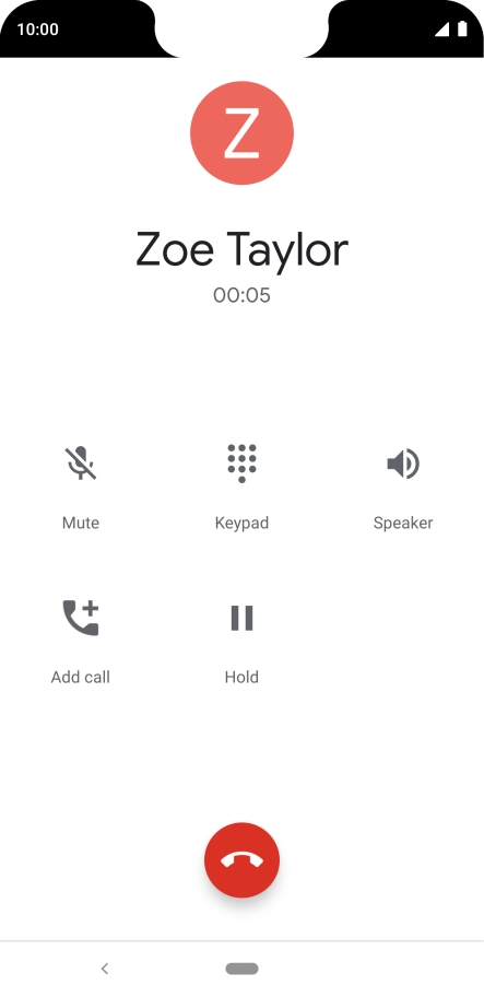 Press the end call icon.