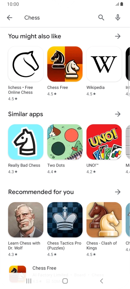 Press the required app.