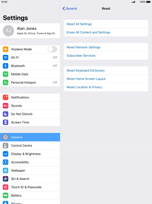 Press Reset All Settings.