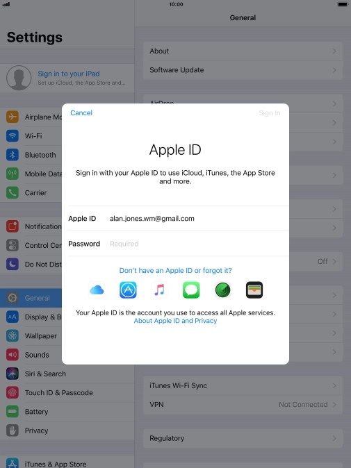 Press the field next to 