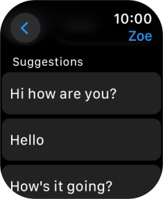 Press the required quick reply.