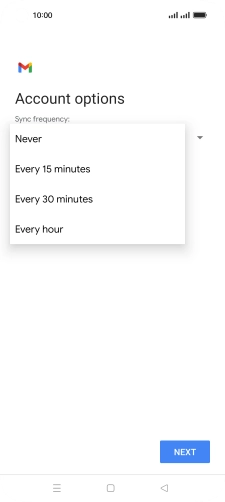 Press the required setting.