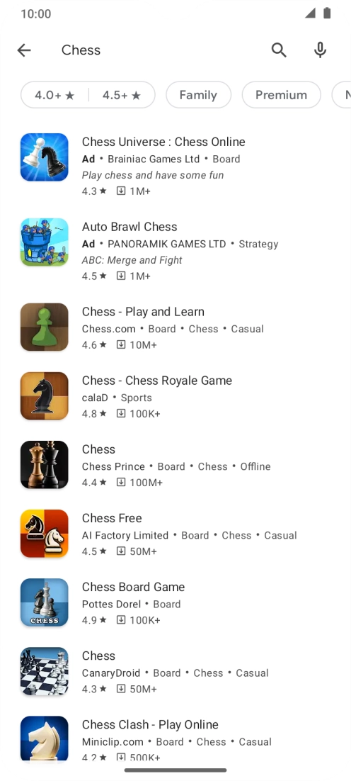 Press the required app.