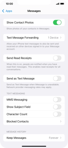 Press the indicator next to 