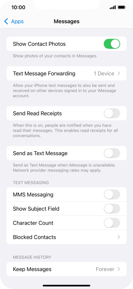 Press the indicator next to 