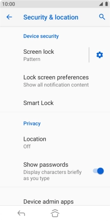 Press Screen lock and key in the current phone lock code.