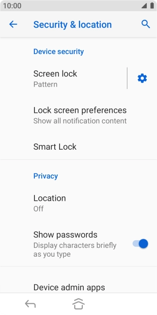 Press Screen lock and key in the current phone lock code.