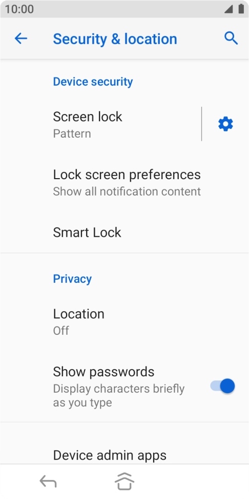 Press Screen lock and key in the current phone lock code.