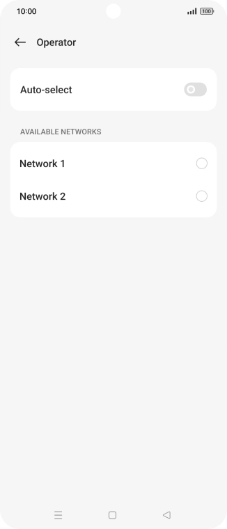 Press the required network.