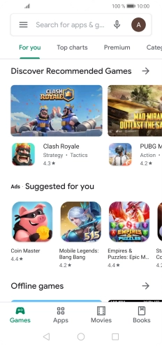 Slide your finger right starting from the left side of the screen.