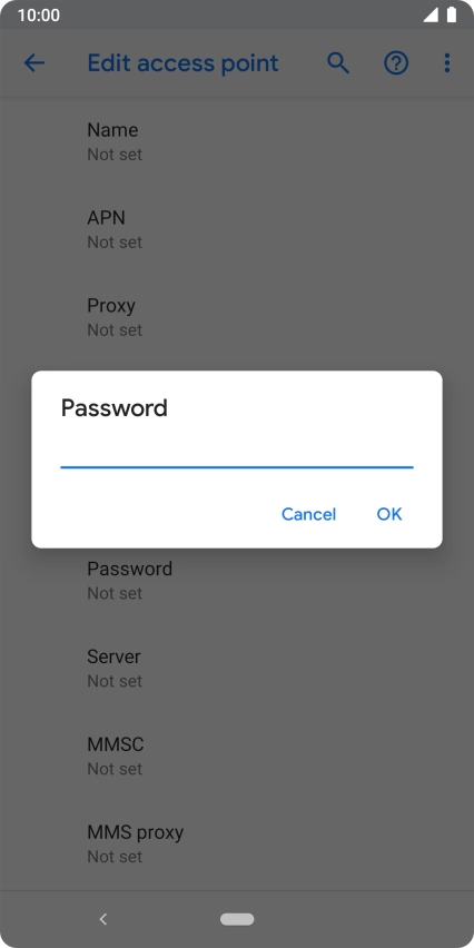 Key in secure and press OK.