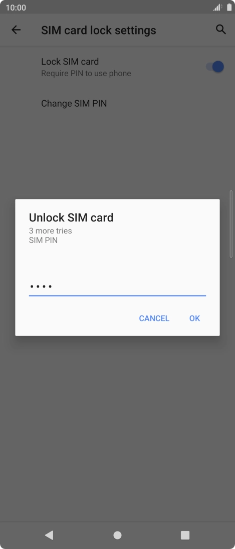 Key in your PIN and press OK. The default PIN is 1111.