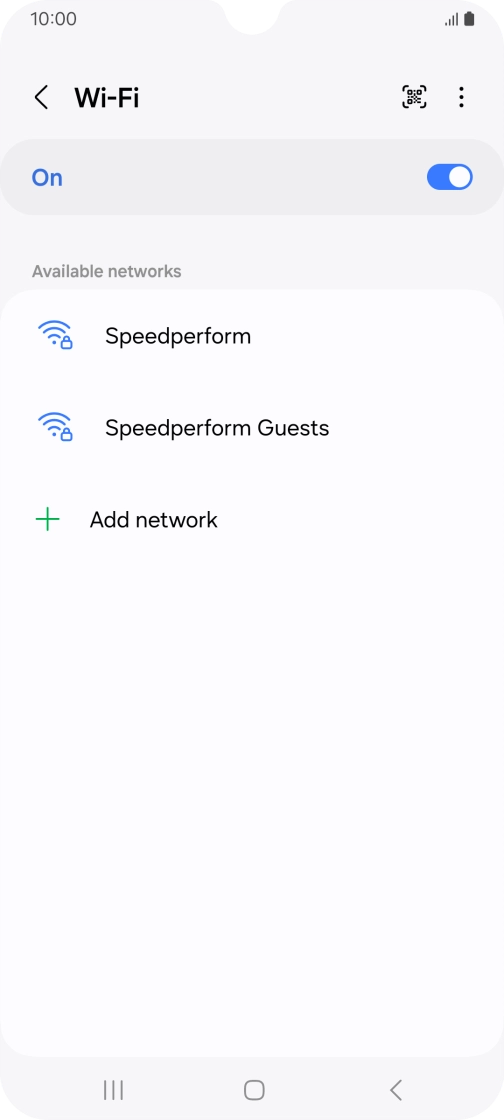 Press the required Wi-Fi network.
