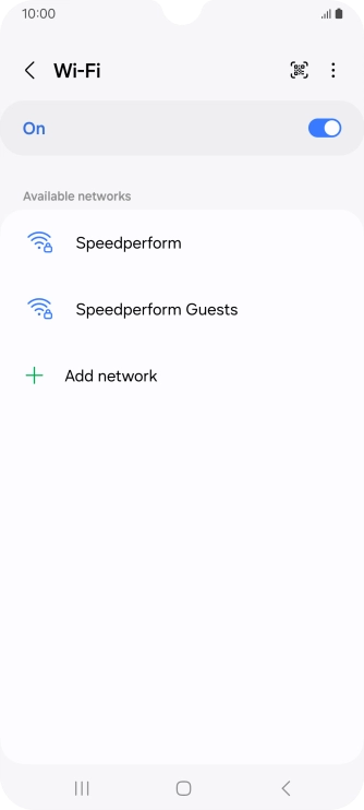 Press the required Wi-Fi network.