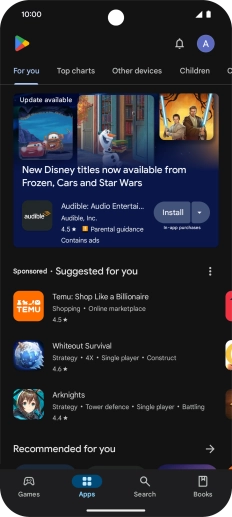 Press the profile icon.