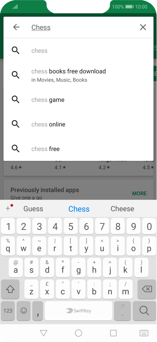 Key in the name or subject of the required app and press the search icon.
