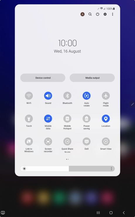 Press the settings icon.