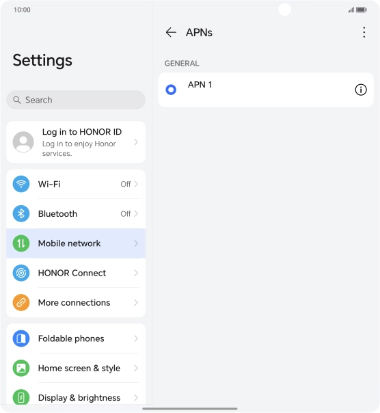 Press the menu icon.