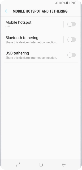 Press Mobile hotspot.