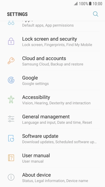 Press Cloud and accounts.