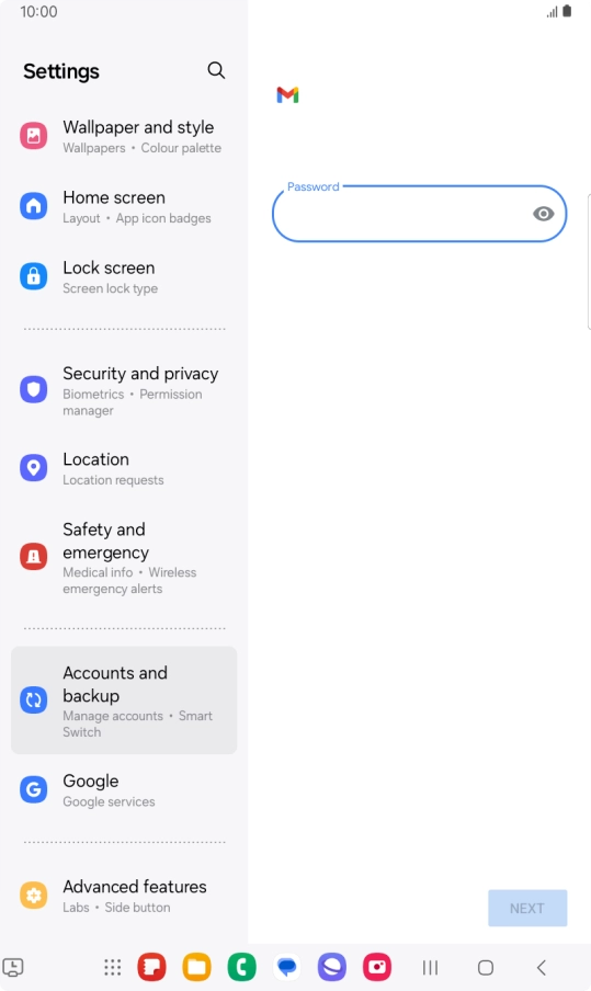 Press the field below 