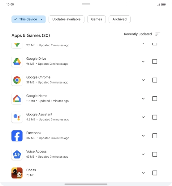 Press the required app.