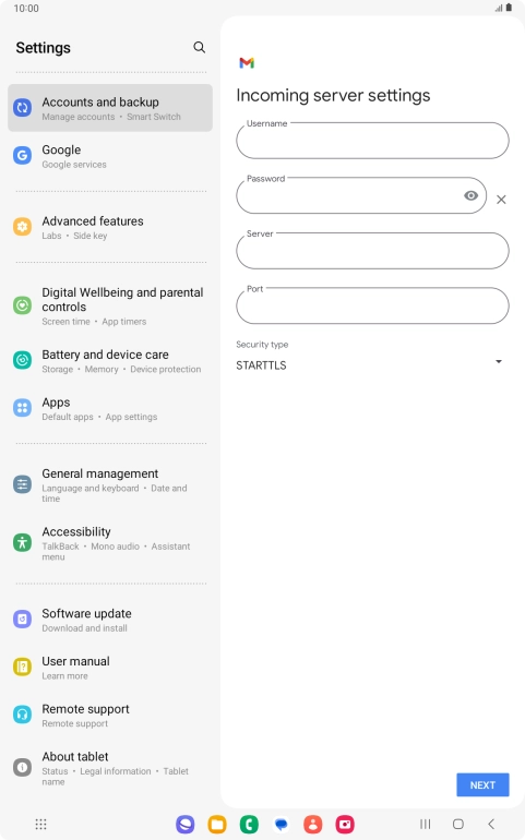 Press the field below 