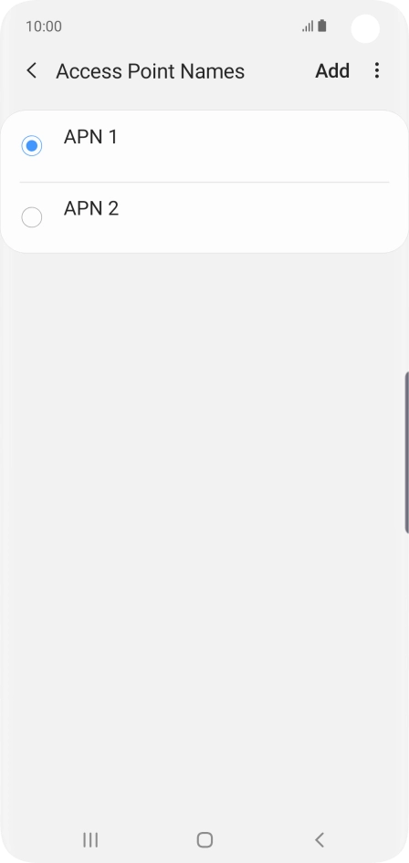 Press the field next to the data connection to activate it.