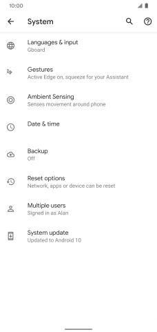 Press System update. If a new software version is available, it's displayed. Follow the instructions on the screen to update the phone software.