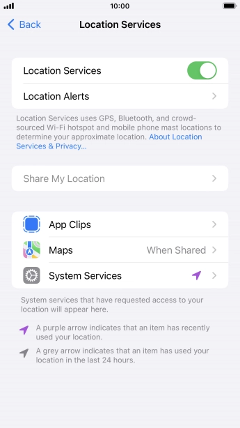 Press the required app.