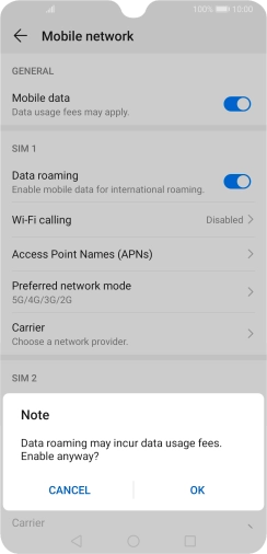 If you turn on the function, press OK.