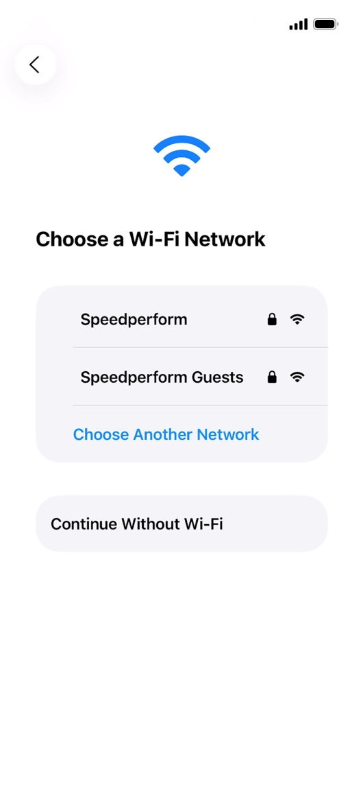 Press the required Wi-Fi network.